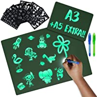 Pizarra Mágica con Luz A3 y A5- 6 Plantillas- 2 Bolis Espía - BONNYCO | Juguetes para Niñas y Niños 3 4 5 6 7 8 9 10 11…